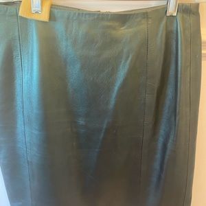 Leather skirts deep green,tan and chocolate brown